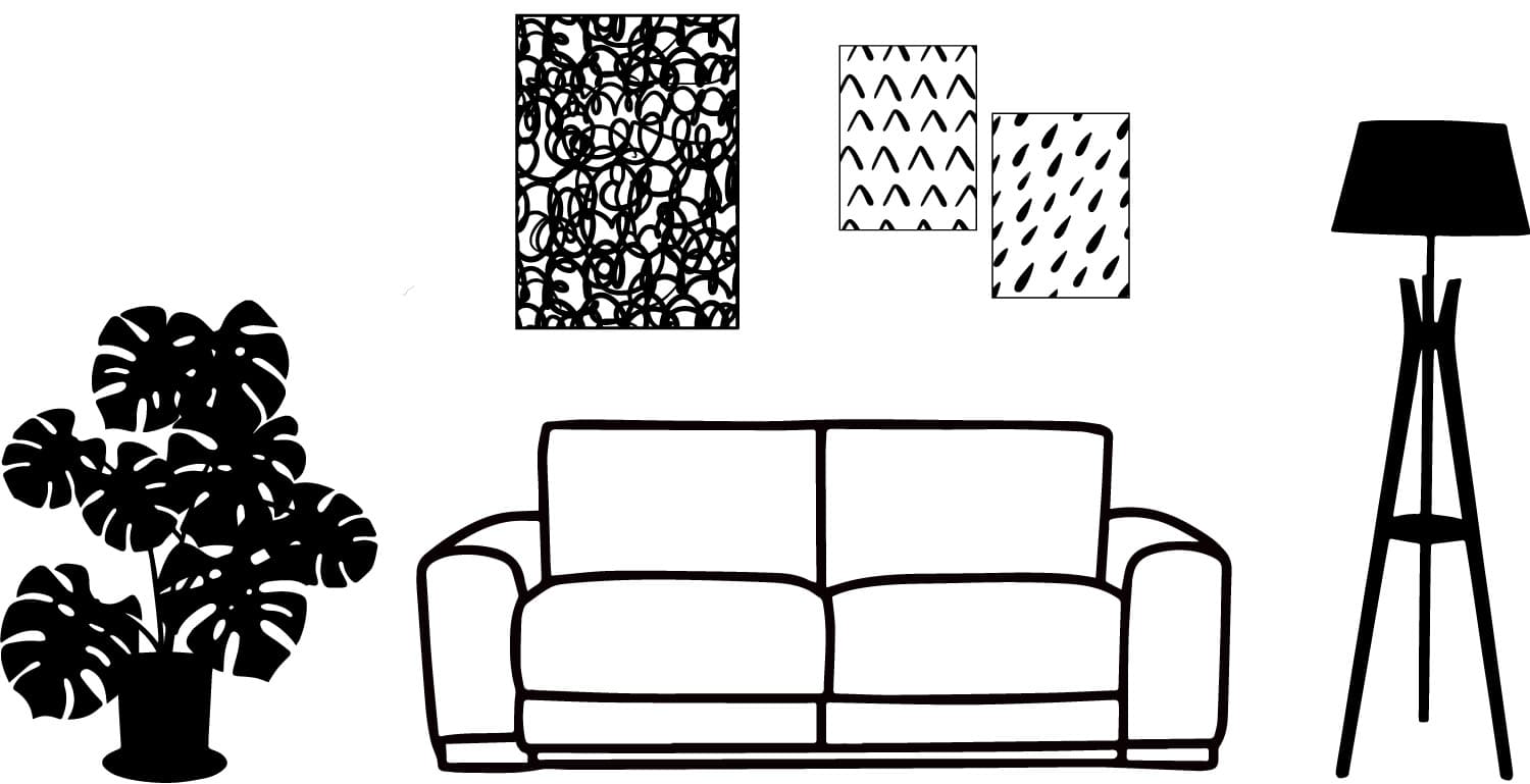 arrangement asymetrique affiches