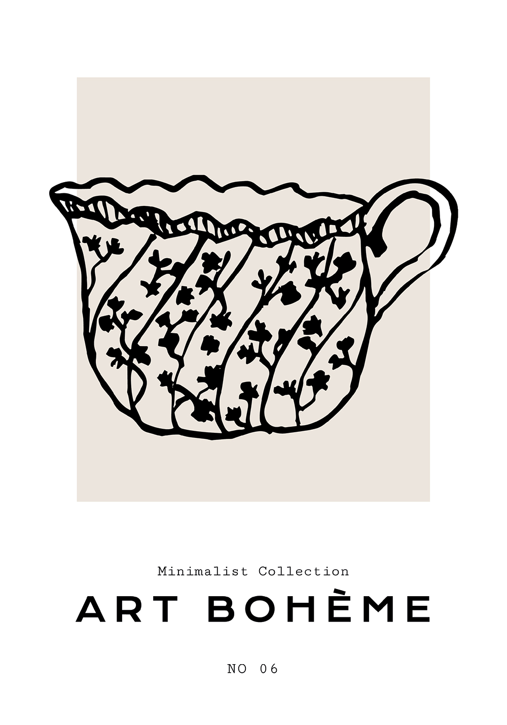 Affiche art bohème pot à lait décoration murale entrée