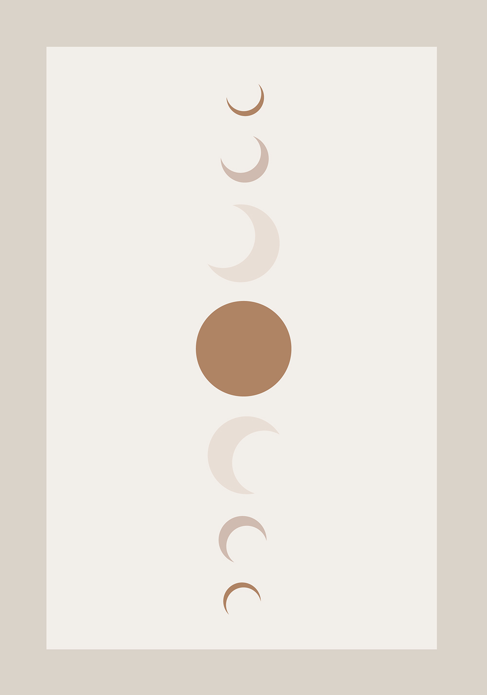 Affiche au style boho du cycle lunaire, pleine lune, nouvelle lune, quartier de lune Décor mural entrée