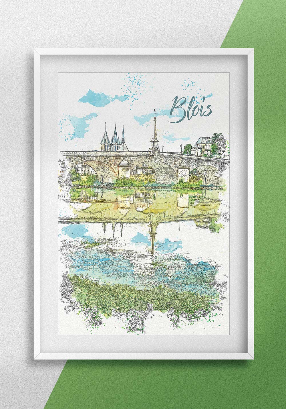 Blois poster ville française du Loir-et-Cher Artcamia