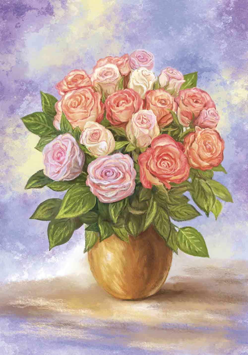 Affiche pour profiter de ce beau bouquet de roses même en hiver. Poster mural bureau