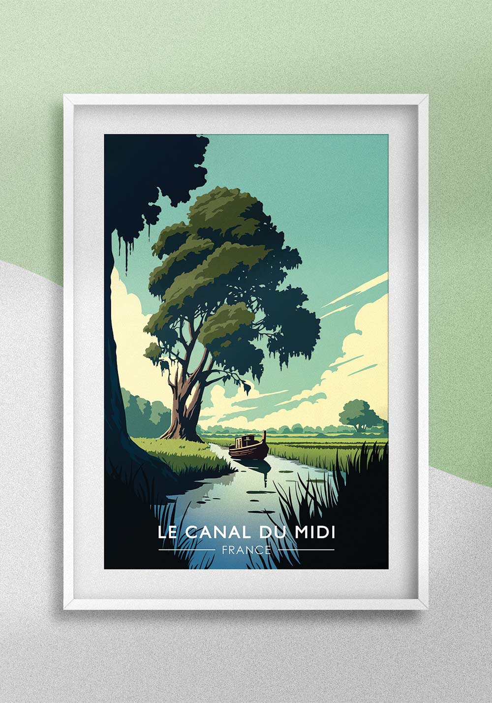 Canal du Midi Affiche péniches Artcamia