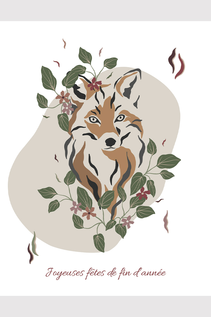 Marque-page renard - Illustration animal plaine - Artcamia