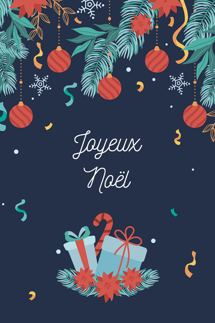 Carte double joyeux noël