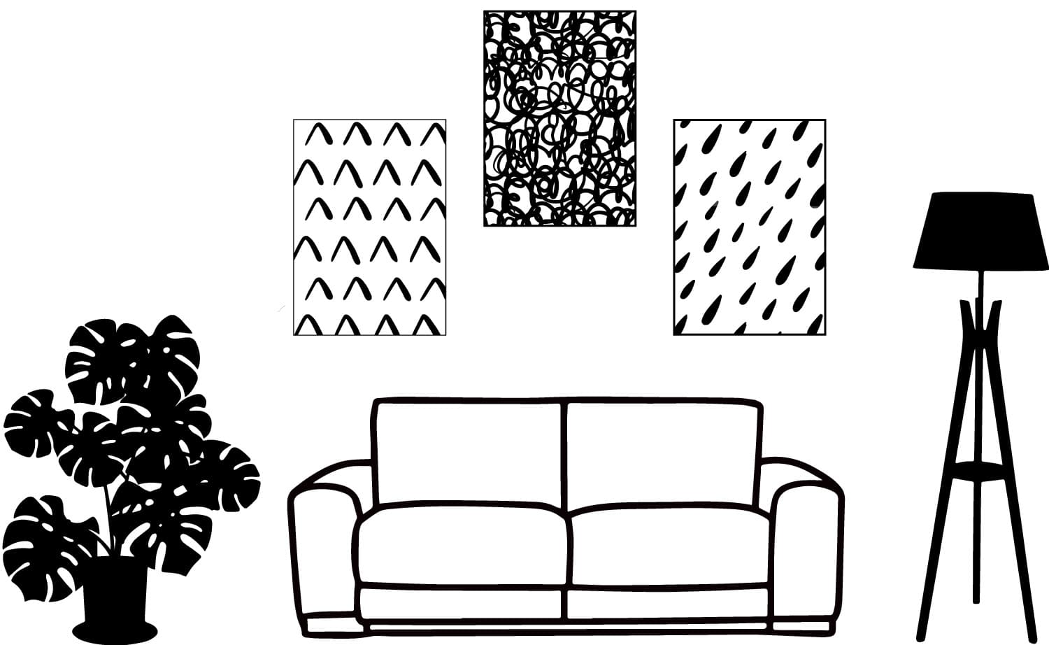 composition triangulaire affiches