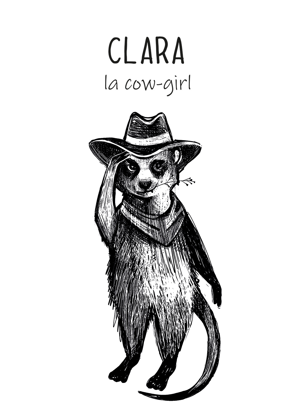 Affiche prénom enfant cow-girl personnage enfant Poster chambre