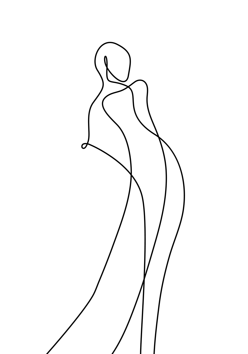 Dessin au trait Affiche line art Poster femme salon