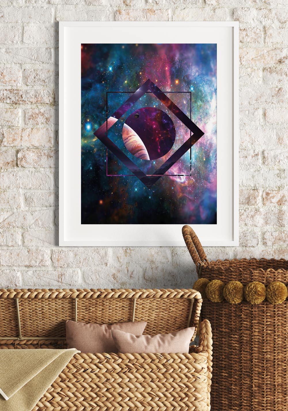 Affiche galaxie paysage fantaisie Poster espace - Artcamia