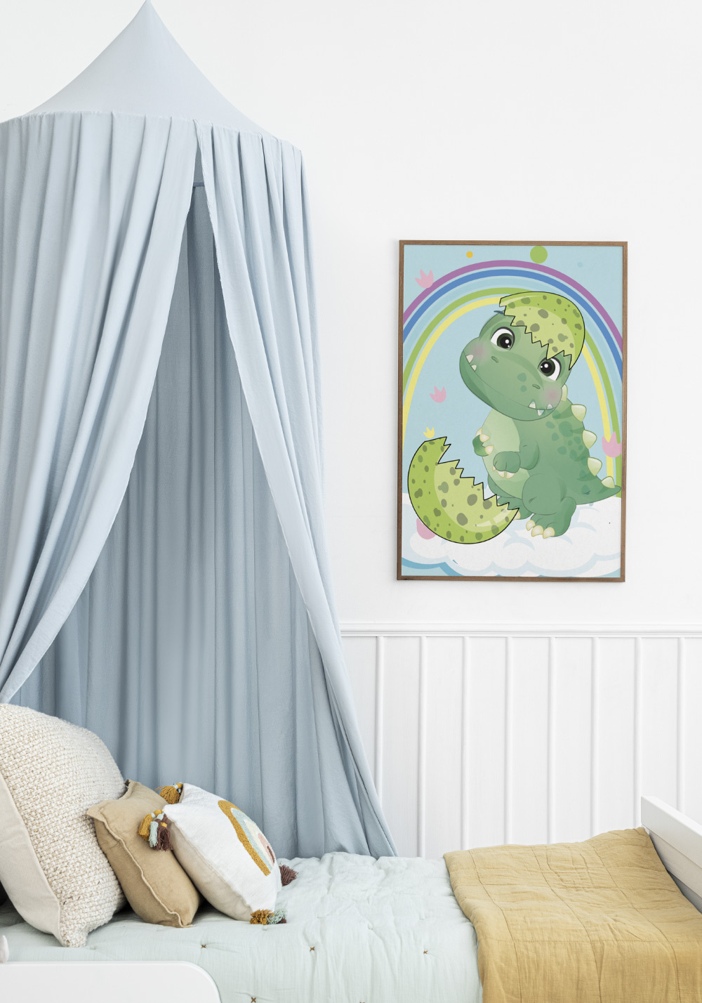 Dragon bébé coquille arc-en-ciel Affiche chambre d'enfant