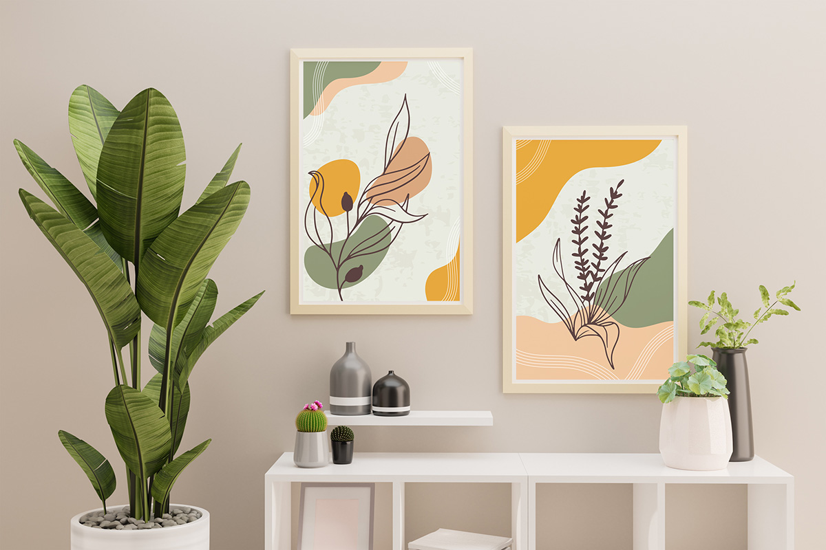 Duo d'affiches minimalistes nature boho