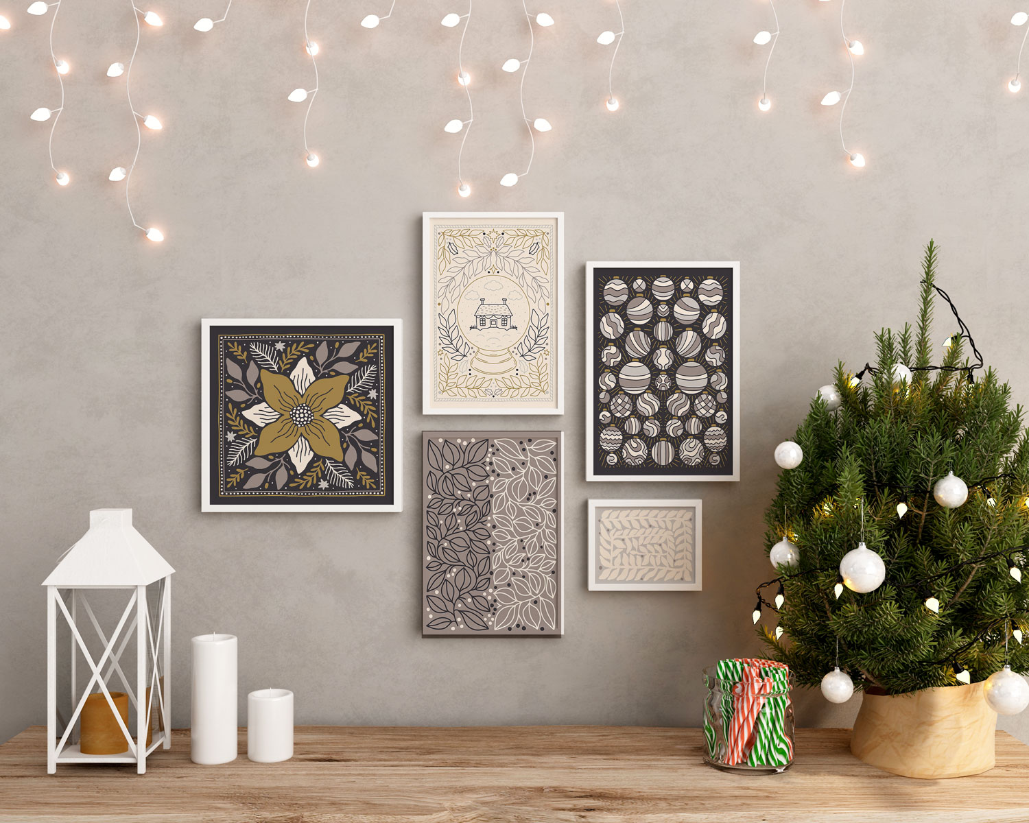 Comment décorer un mur pour Noël ? Galerie murale Noel