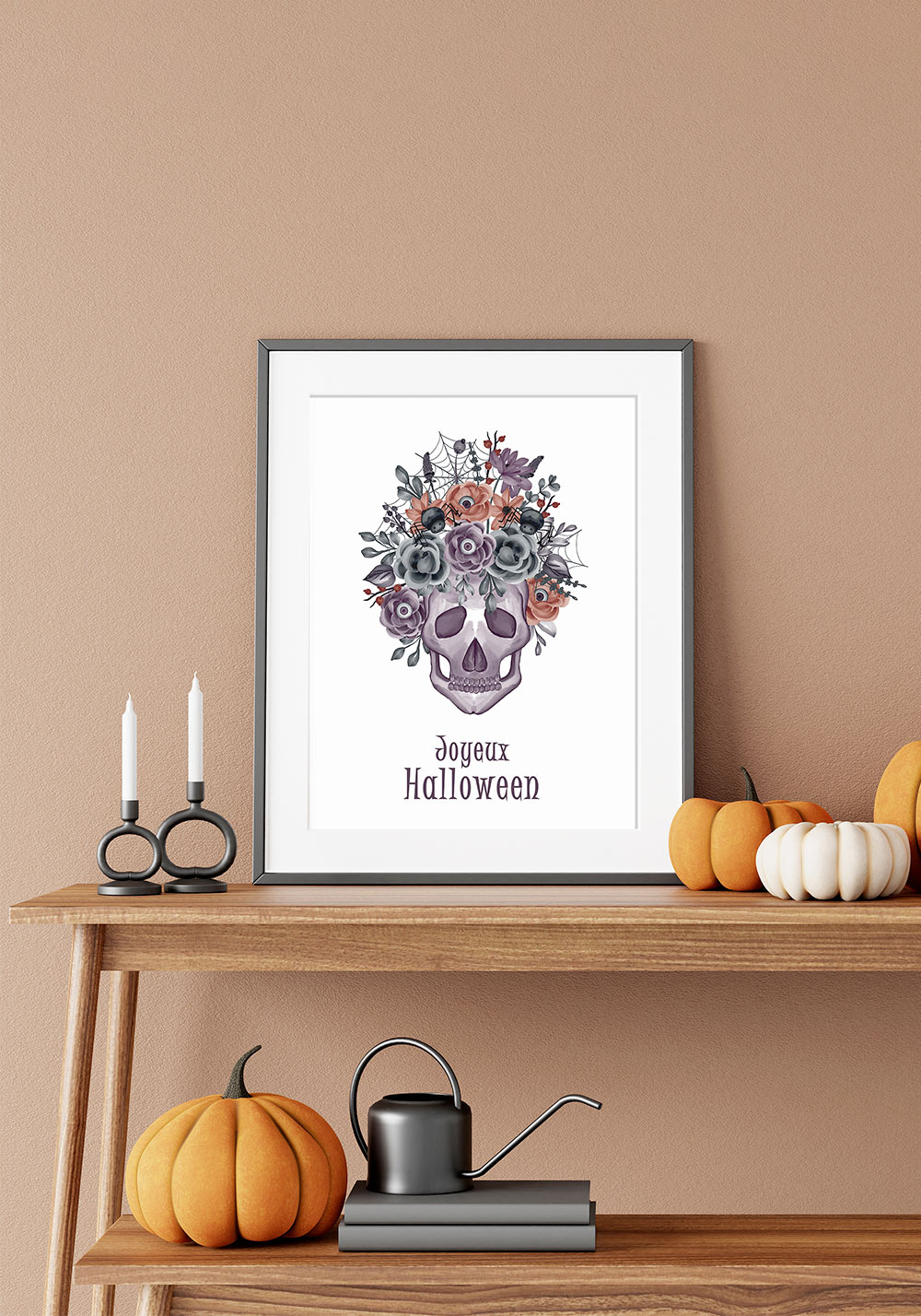 Halloween Affiche crâne fête des morts Artcamia