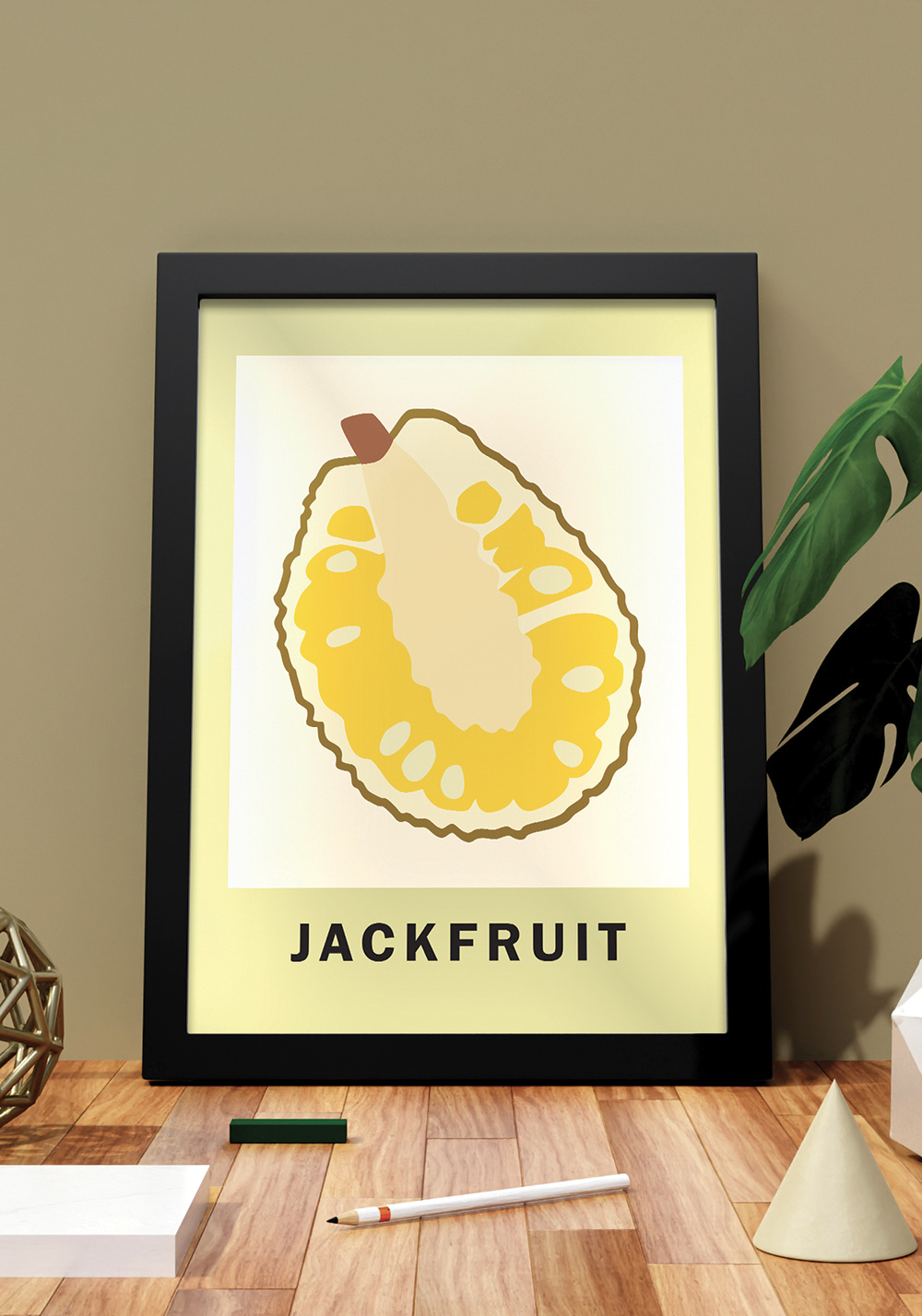 Illustration boho jackfruit végétarien Affiche murale cuisine Artcamia