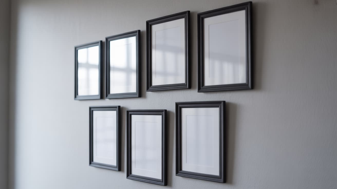 comment disposer 7 cadres sur un mur