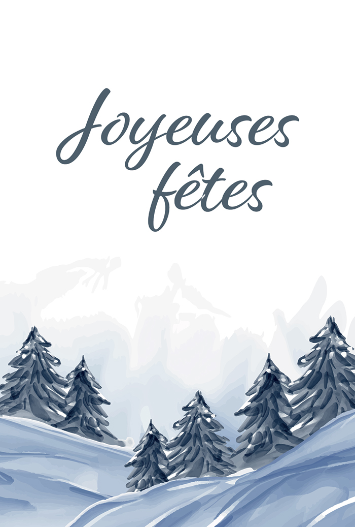 Joyeuses fêtes carte de Noël Paysage