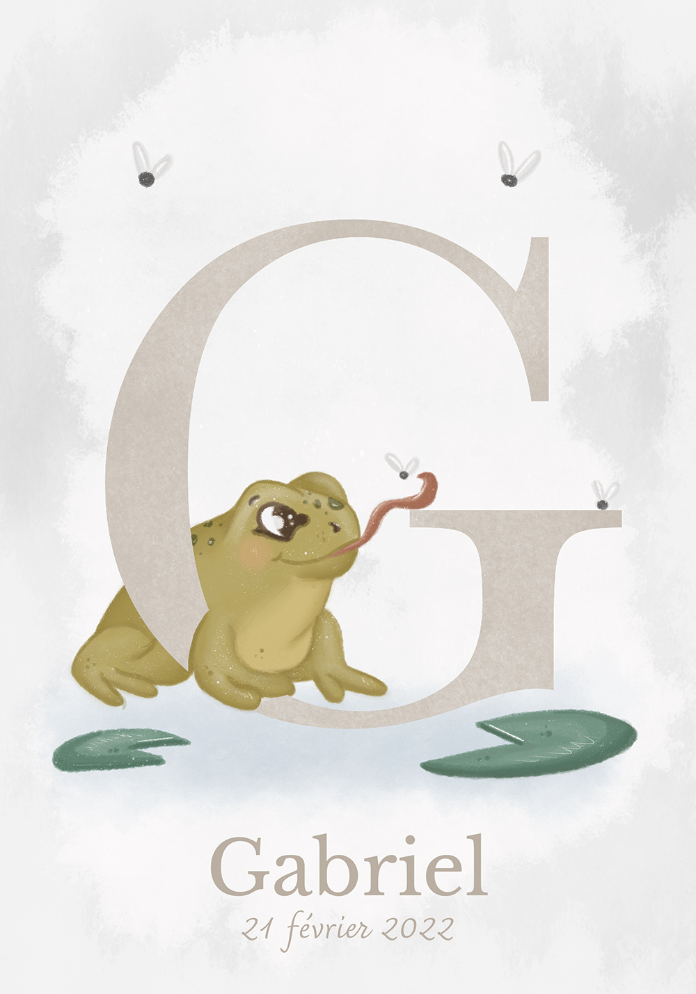 Lettre alphabet G affiche personnalisable bébé Décoration murale chambre