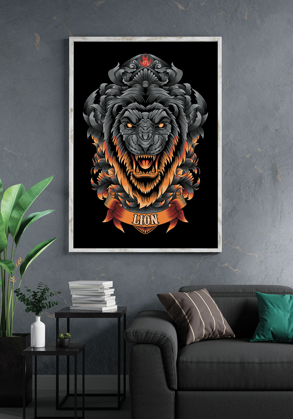 Lion signe astrologique Affiche