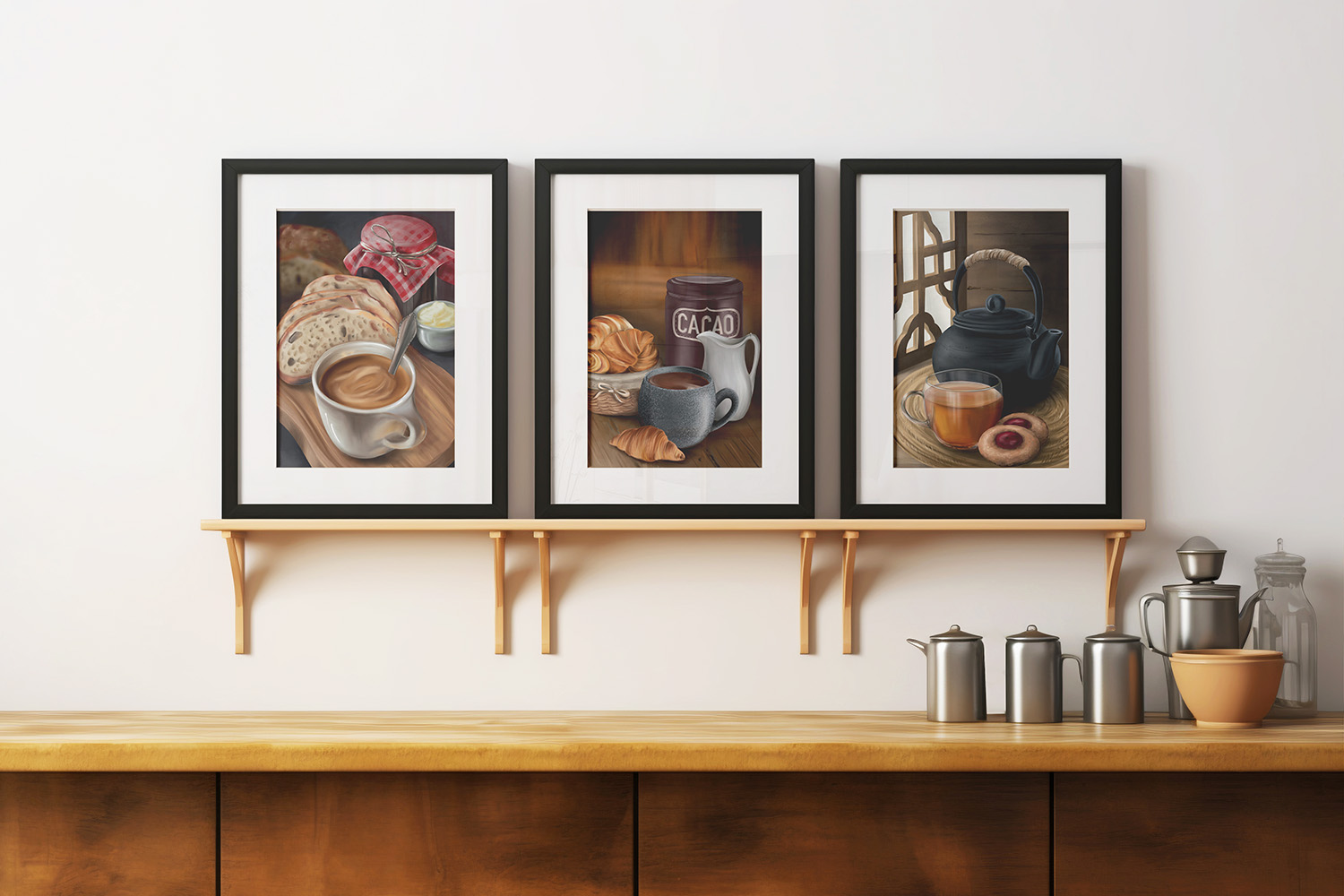 Lot de posters petit-déjeuner