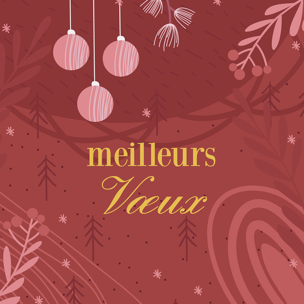 Carte de voeux 2023 floral 15x15 cm