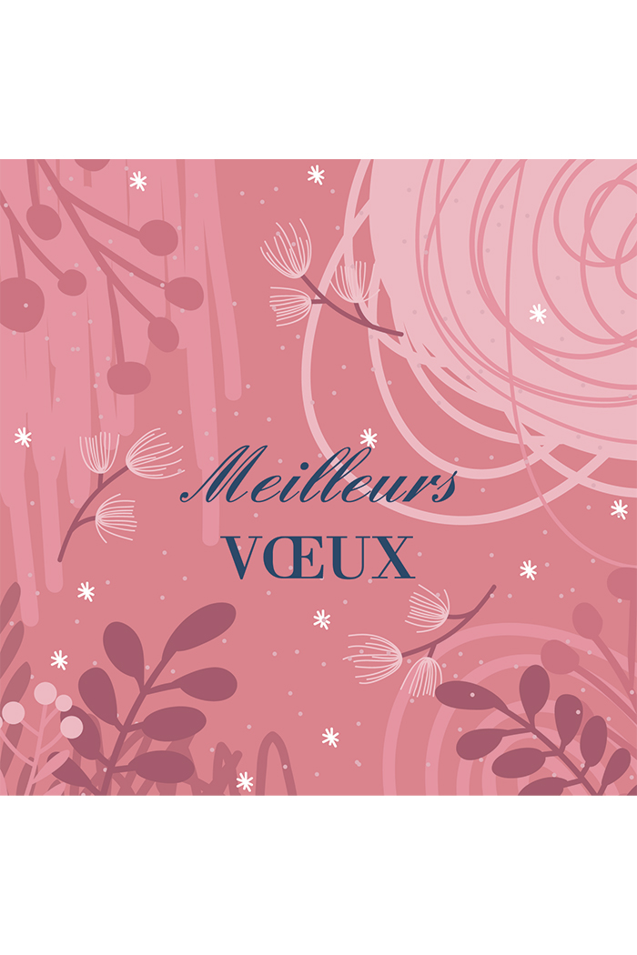 Meilleurs vœux Carte double rose