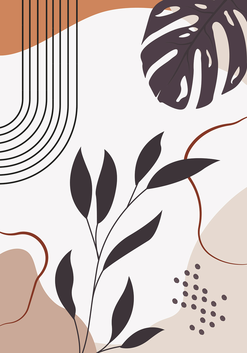 Minimaliste Affiche Monstera feuille