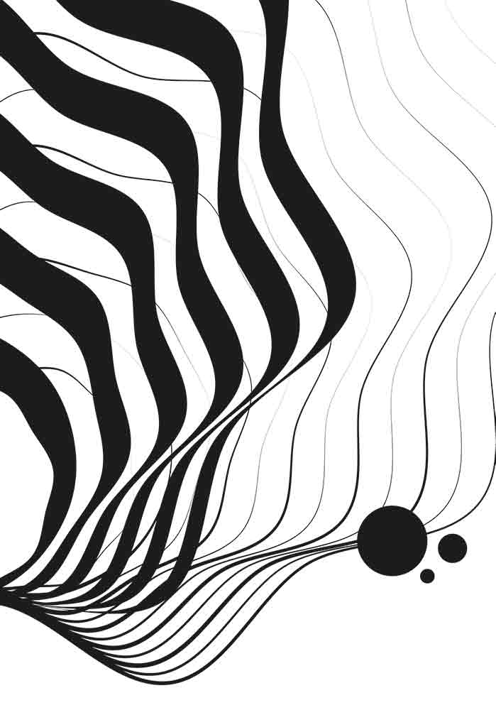 Noir et blanc lignes courbes Poster design