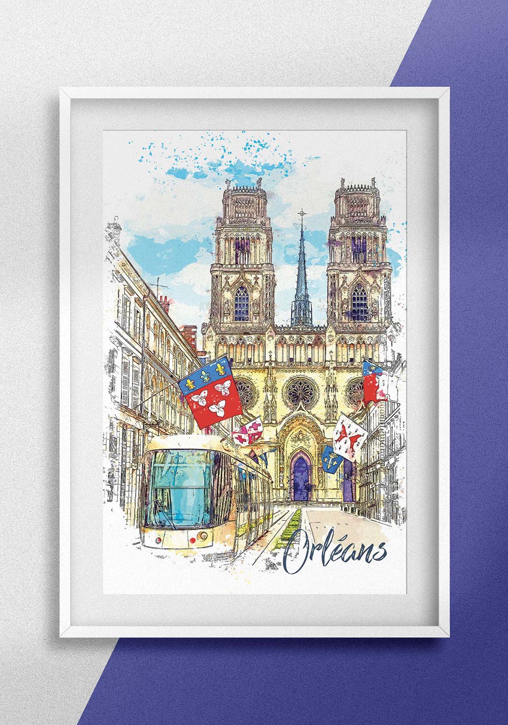 Orléans ville française Affiche Artcamia