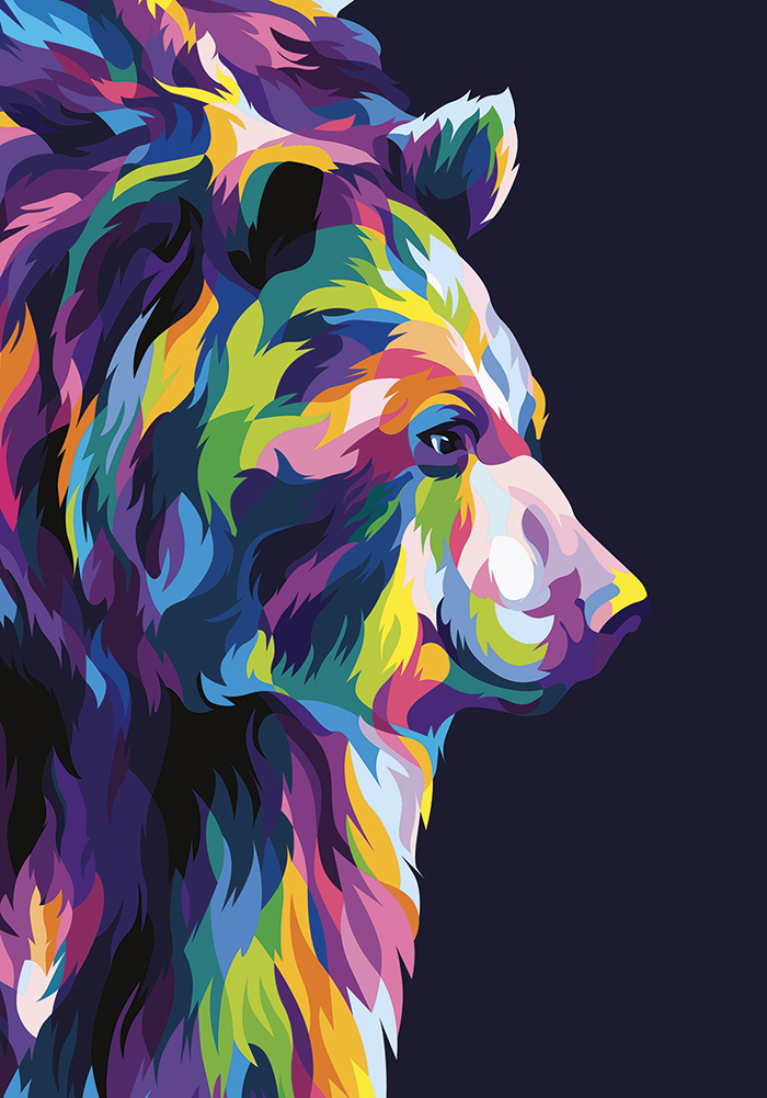 Ours grizzli pop art Poster mural Artcamia