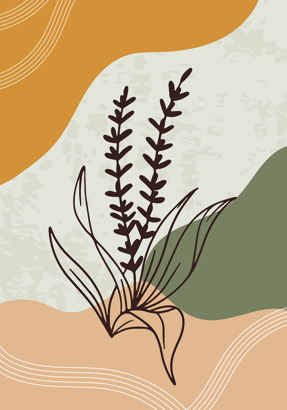 Poster Boho plante feuille Décoration murale