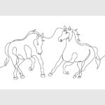 Poster chevaux noir et blanc