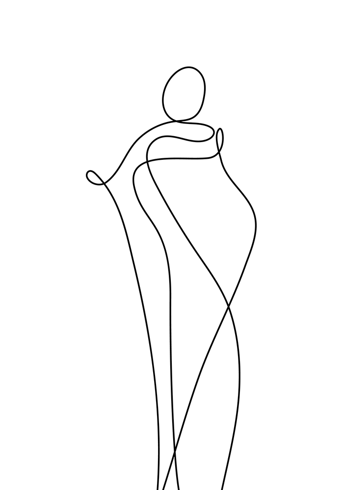 Poster dessin femme minimaliste Affiche line art chambre