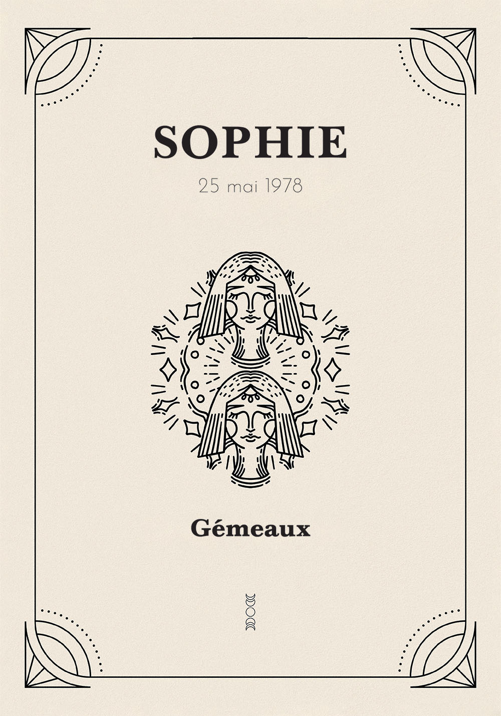 Poster gémeaux signe astrologique