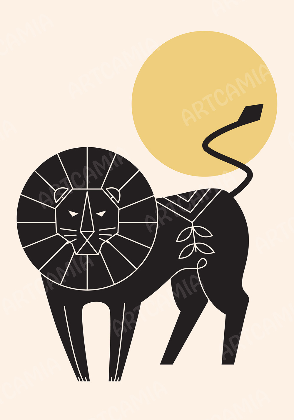 Poster lion minimaliste