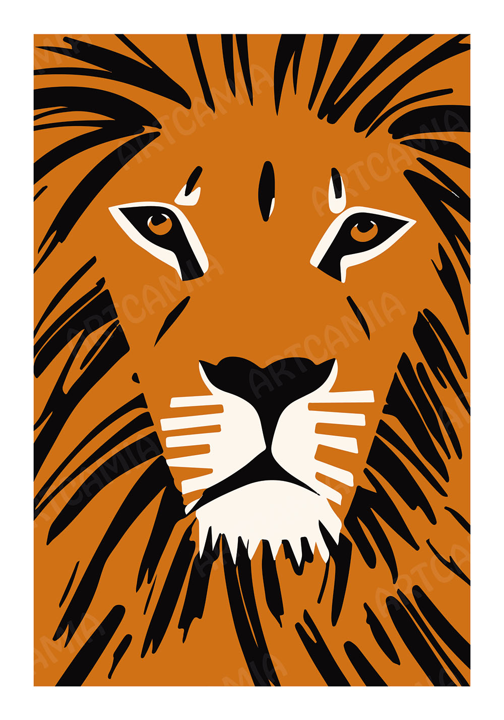 Poster lion minimaliste