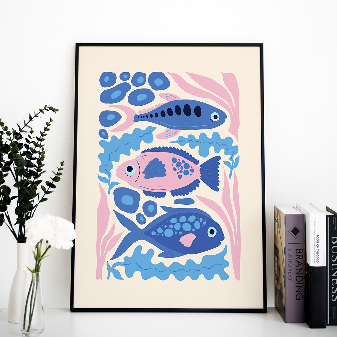 Poster poissons pastel Poster poissons pastel