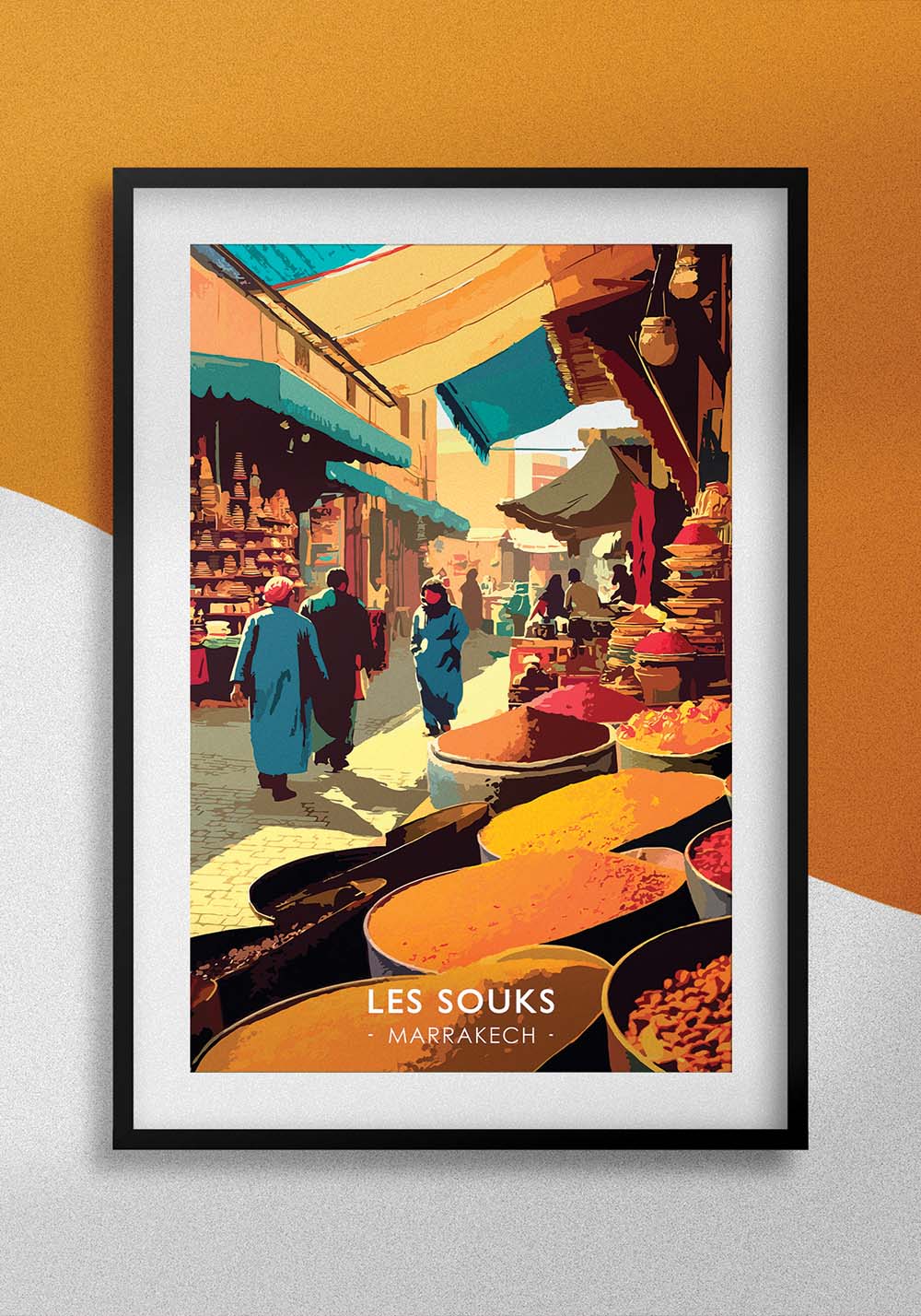 Poster souks de Marrakech