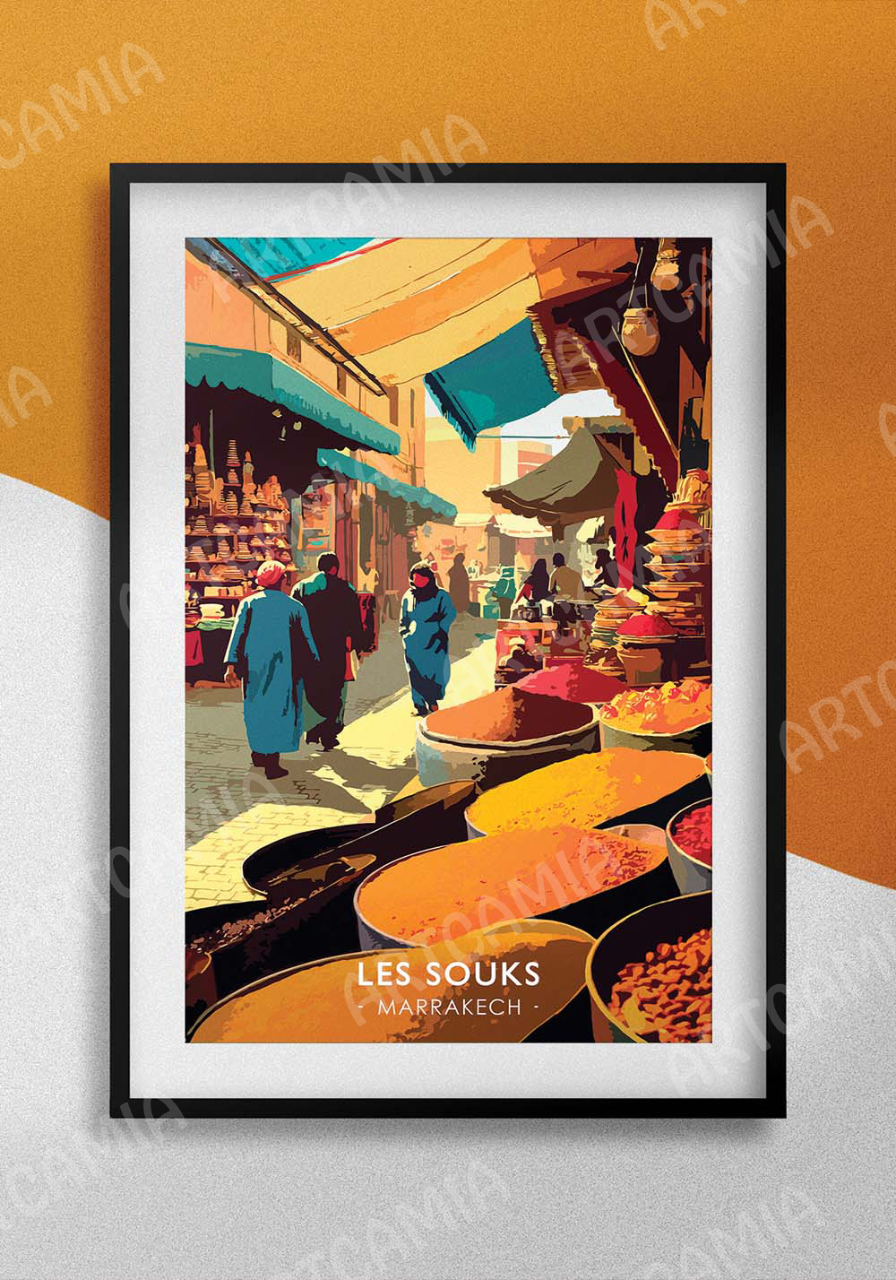 Poster souks de Marrakech