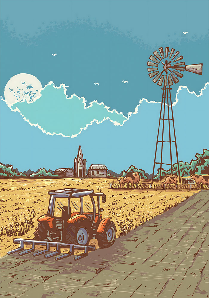Poster tracteur agriculture