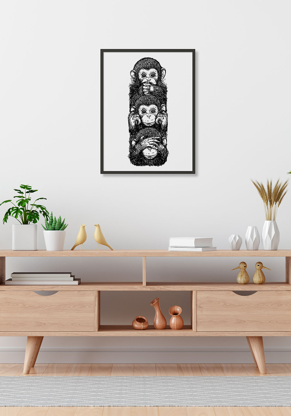 Poster trois petits singes
