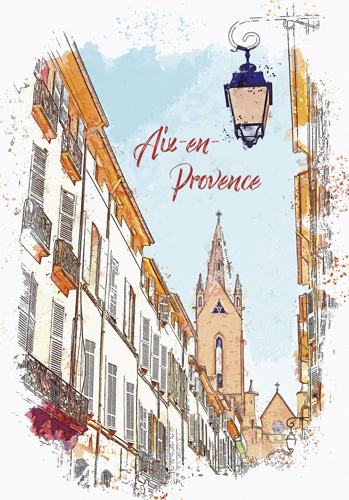 Poster ville Aix-en-Provence peintre Paul Cezanne Affiche bureau