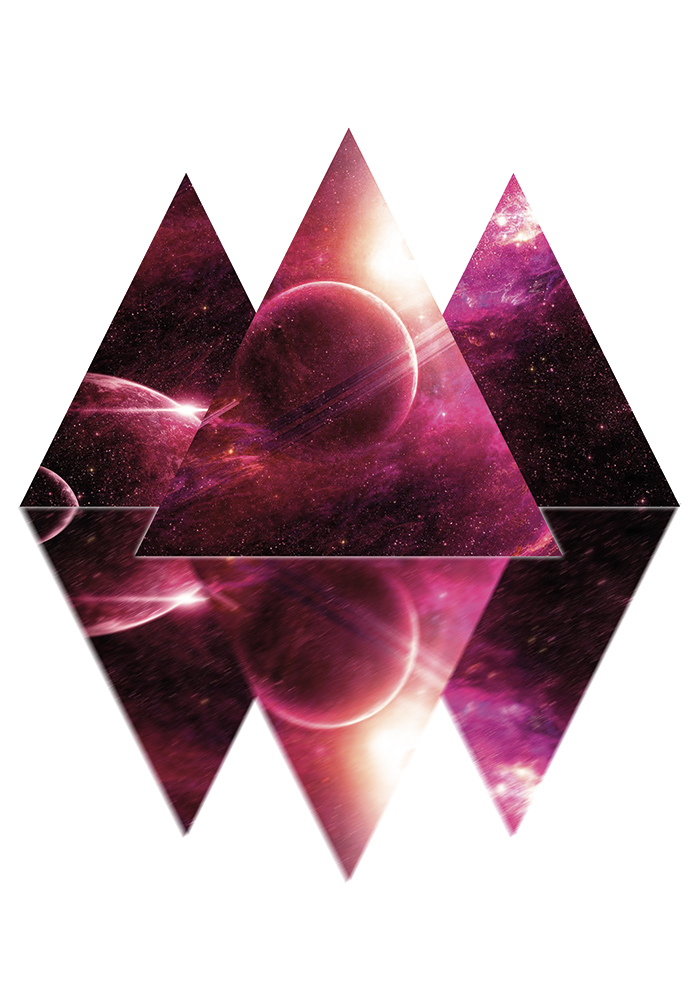 Satellite effet miroir triangles Poster