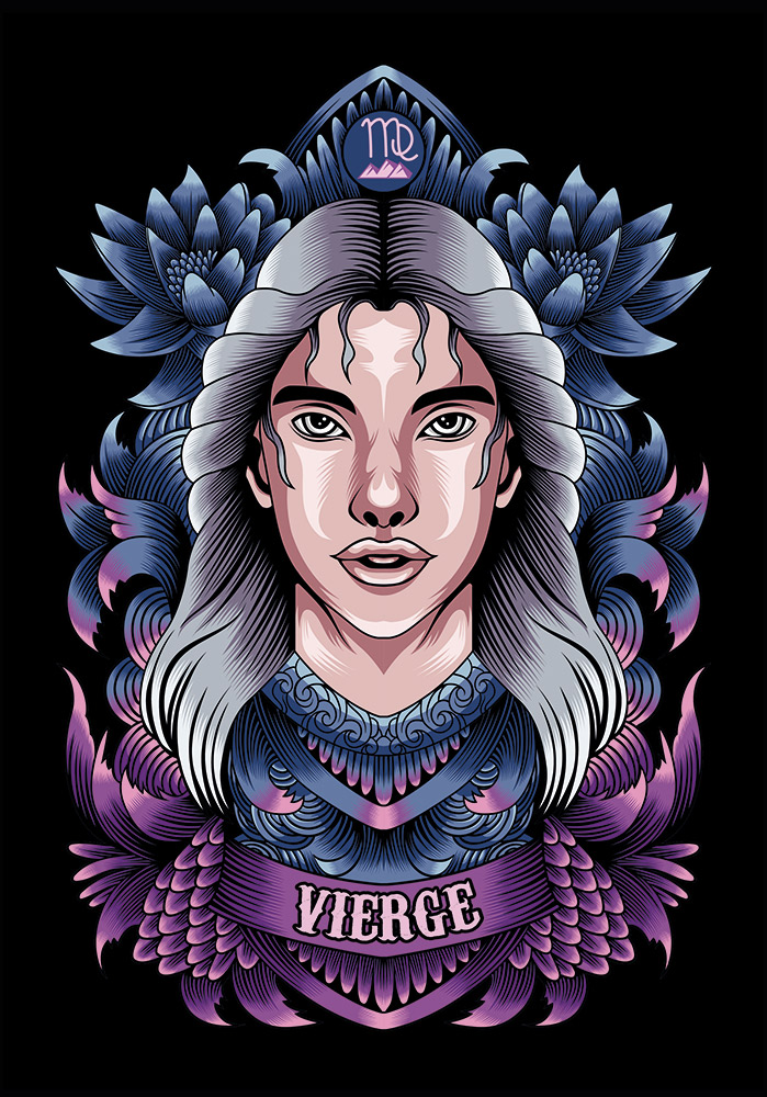 Signe astrologie Vierge couleur violet gris Décor murs