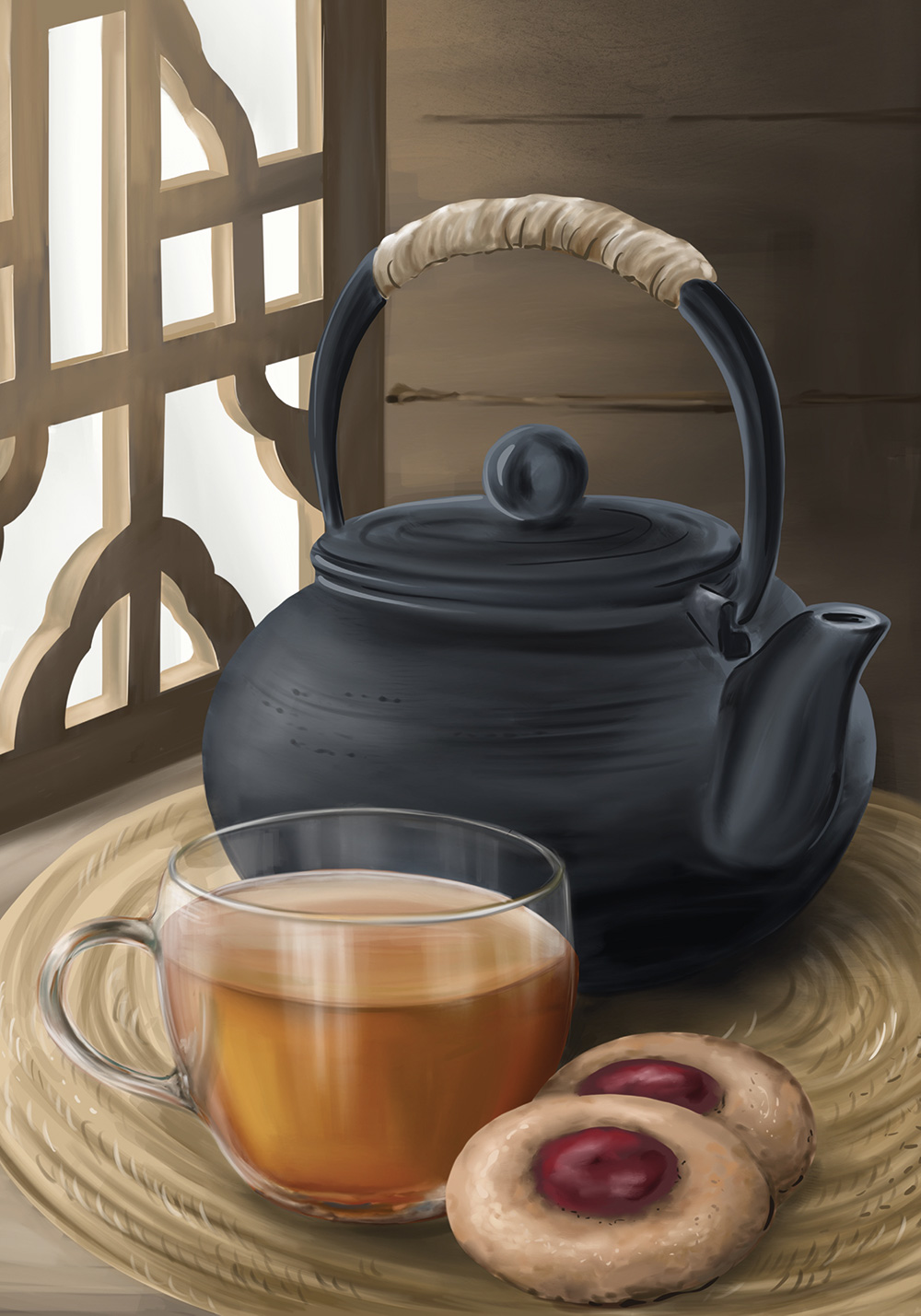 Affiche thé asie vitamine c décor murs
