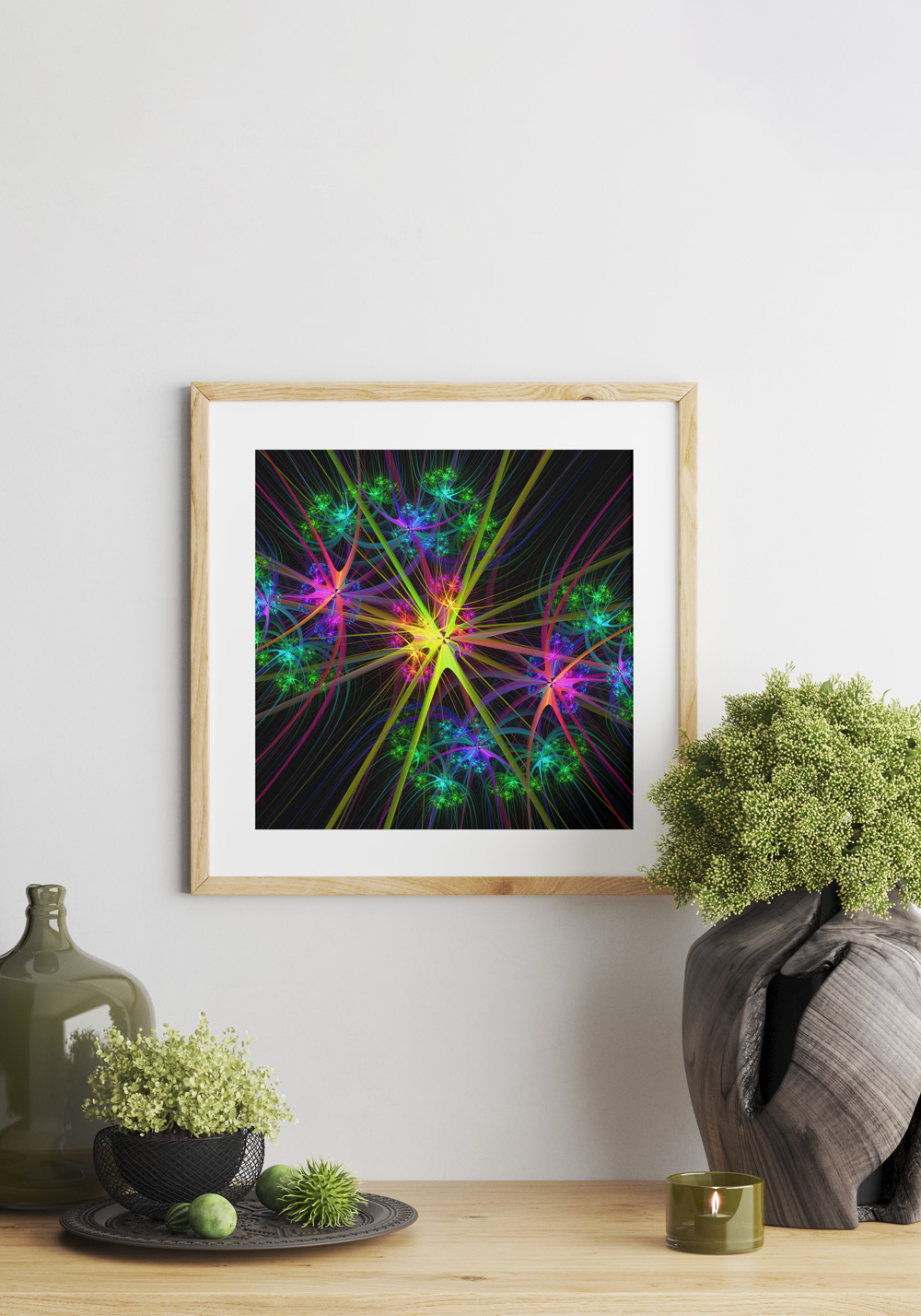 Tourbillons fleurs Art fractal Poster chambre