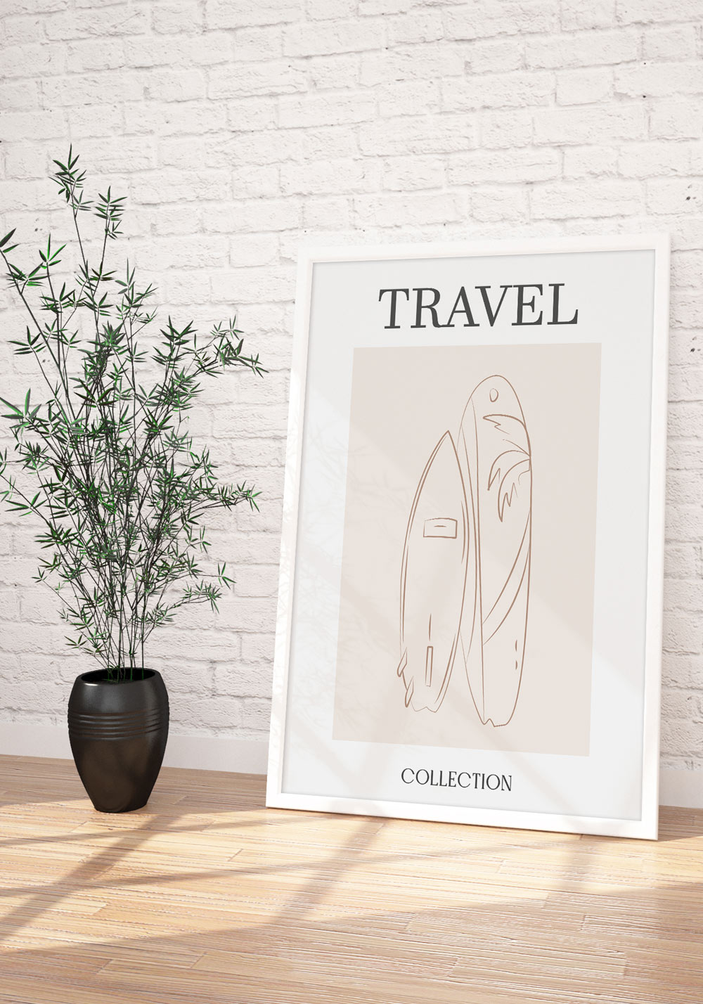 Travel océan planches surf affiche chambre