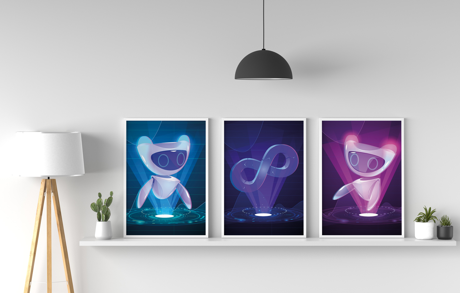 triptyque d'affiches robots