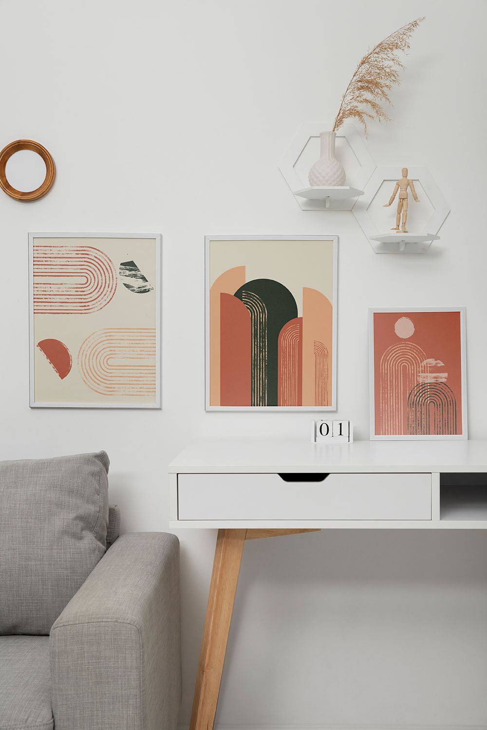 Triptyque de posters abstraits