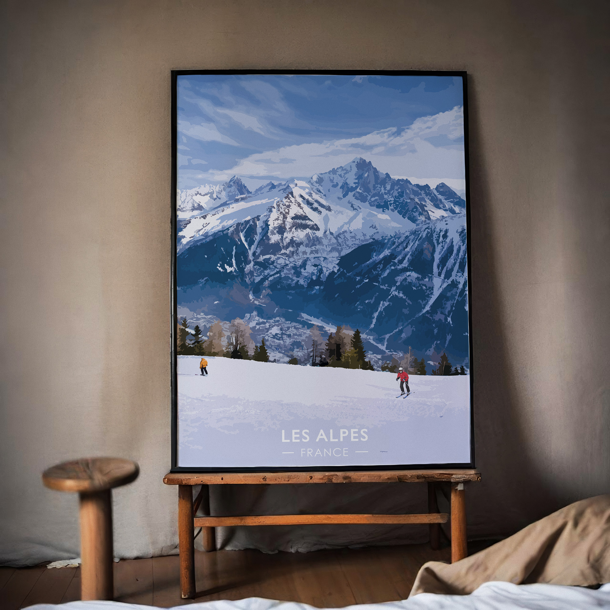 Affiche Alpes montagnes enneigées