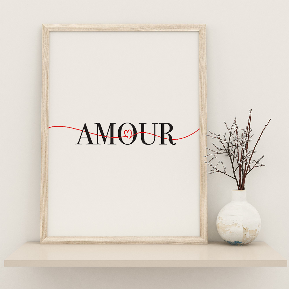 Affiche amour noir et blanc