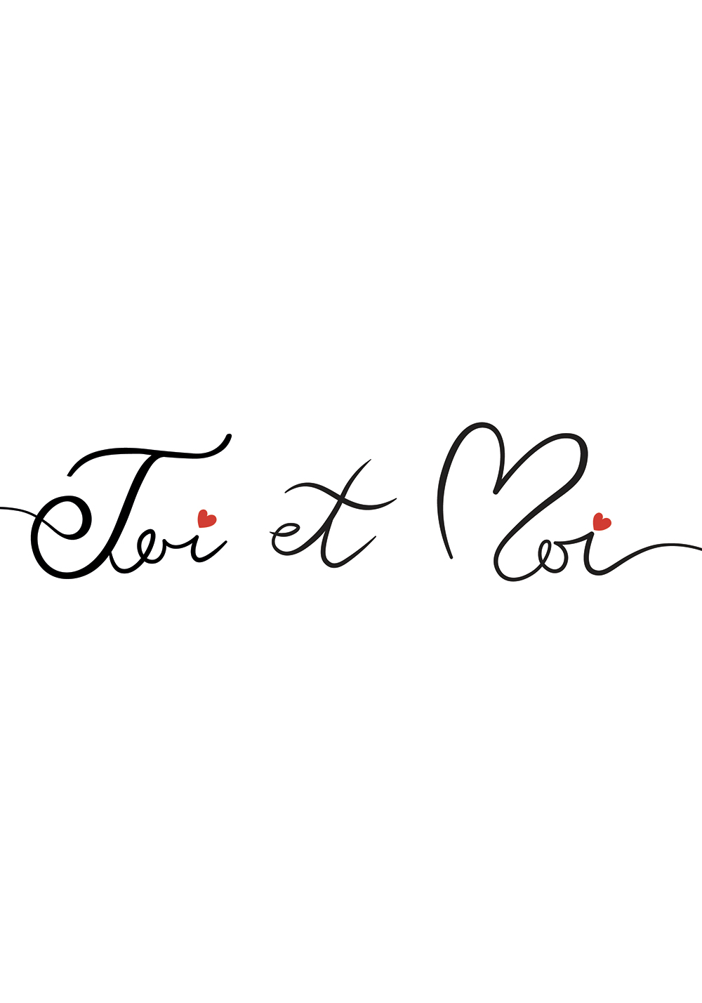 Poster Amour Toi et Moi Poster Line art